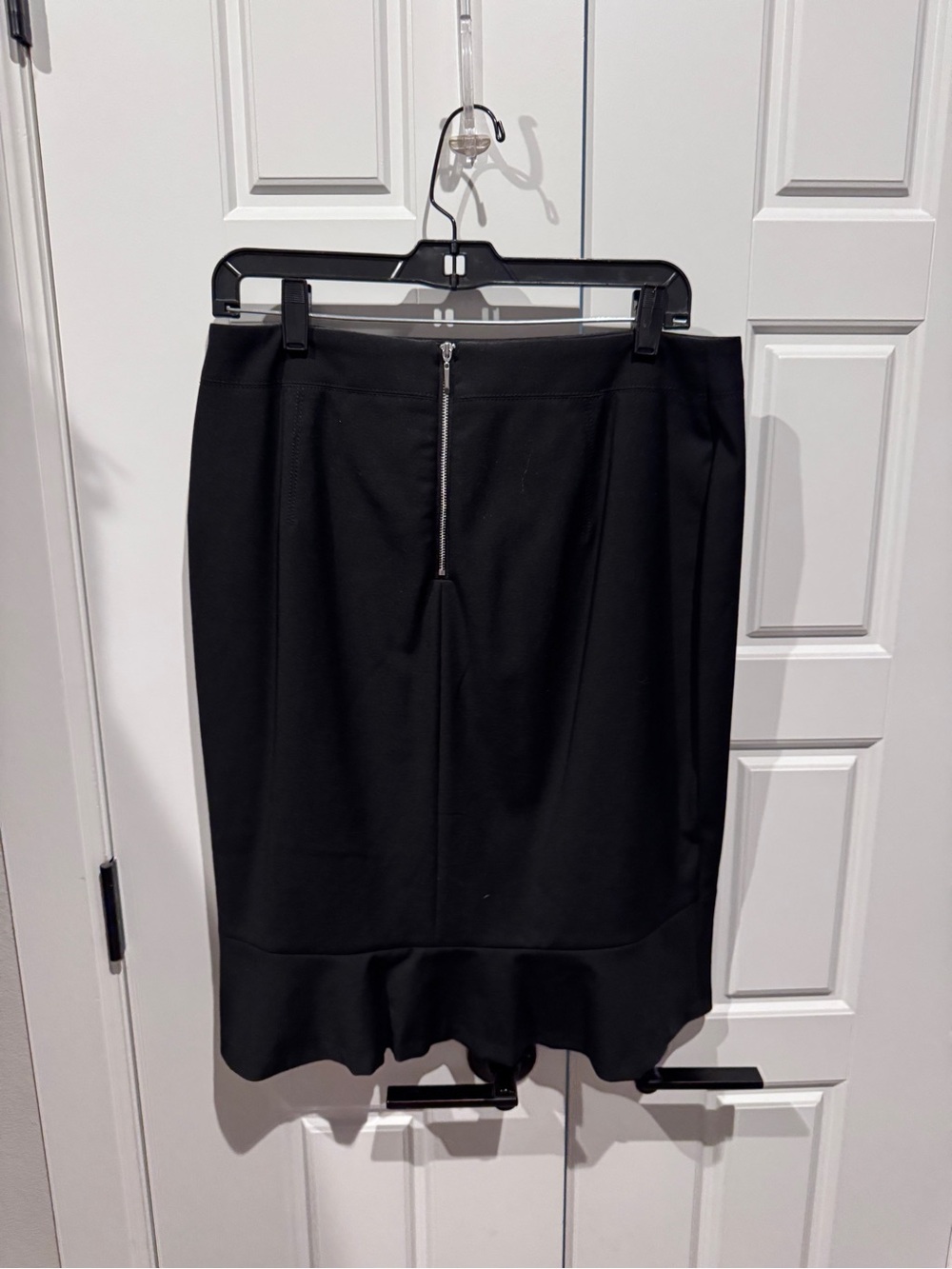 White House Black Market Black Pencil Skirt with Flounce Hem - Picture 2 of 4